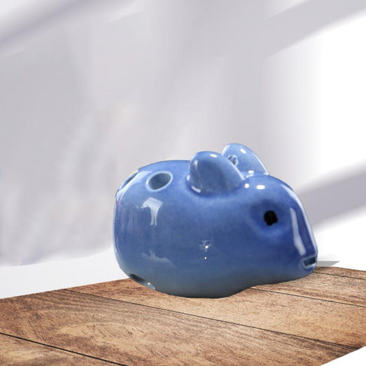 6-Hole Blue Ocarina Rabbit Shape